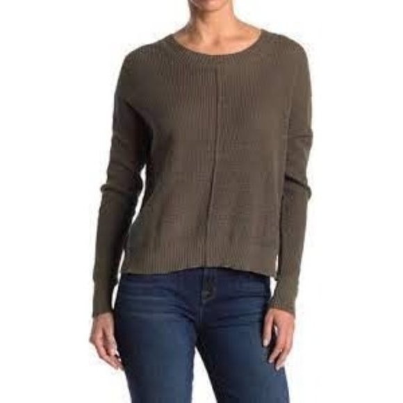 NWT Sweet Romeo Black Seed Stitch Pullover Sweater Semi Sheer Side Slit - Picture 2 of 8